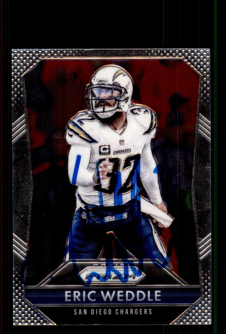 Signed Football Card Auto Eric Weddle 2015 Panini Prizm #32 San Diego Chargers