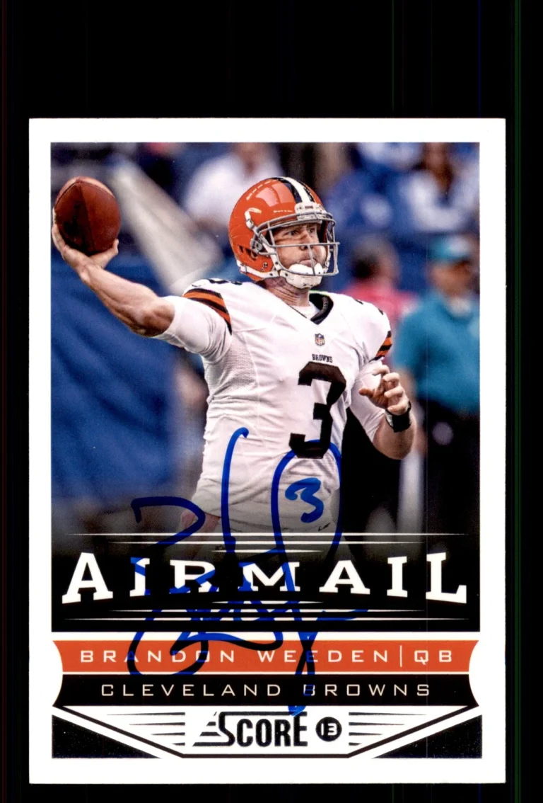 Signed Football Card Auto Brandon Weeden 2013 Score #228 Cleveland Browns