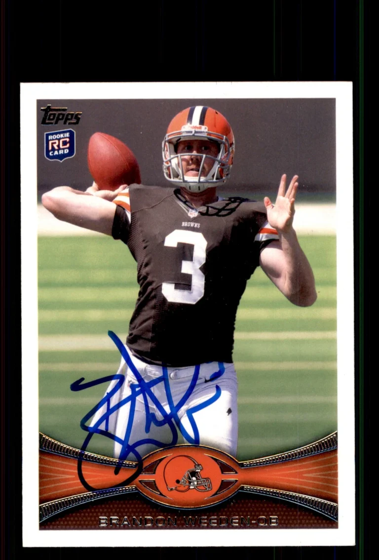 Signed Football Card Auto Brandon Weeden 2012 Topps #3 Cleveland Browns