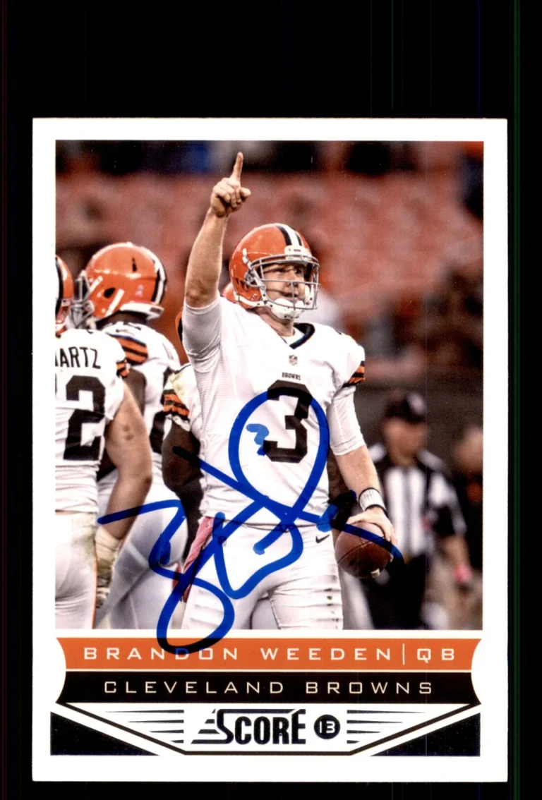Signed Football Card Auto Brandon Weeden 2013 Score #47 Cleveland Browns