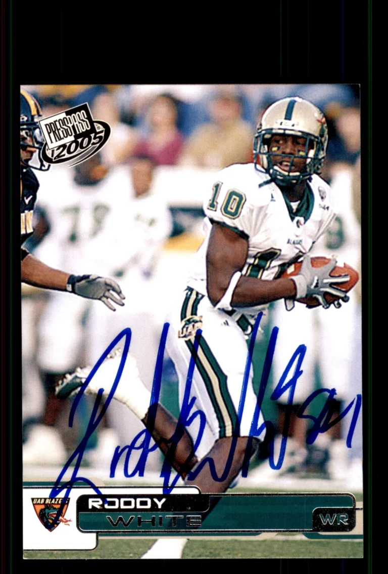 Signed Football Card Auto Roddy White 2005 Press Pass #29 UAB Blazers