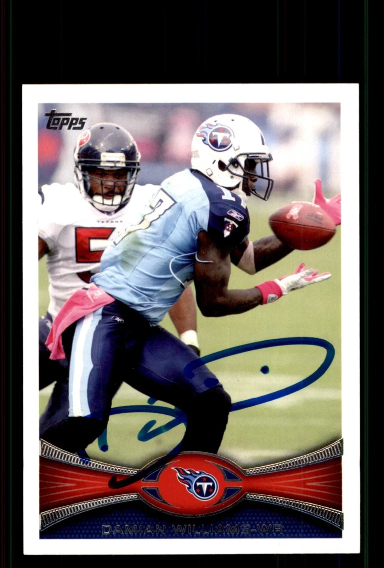 Signed Football Card Auto Damian Williams 2012 Topps #103 Tennessee Titans
