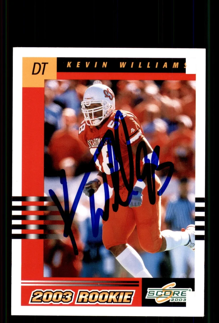 Signed Football Card Auto Kevin Williams 2003 Score #317 Minnesota Vikings