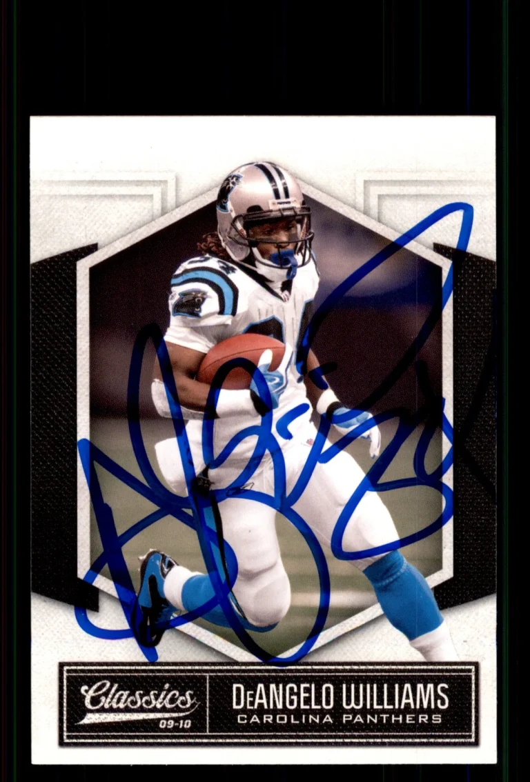 Signed Football Card Auto DeAngelo Williams 2010 Panini Classics #13 Panthers