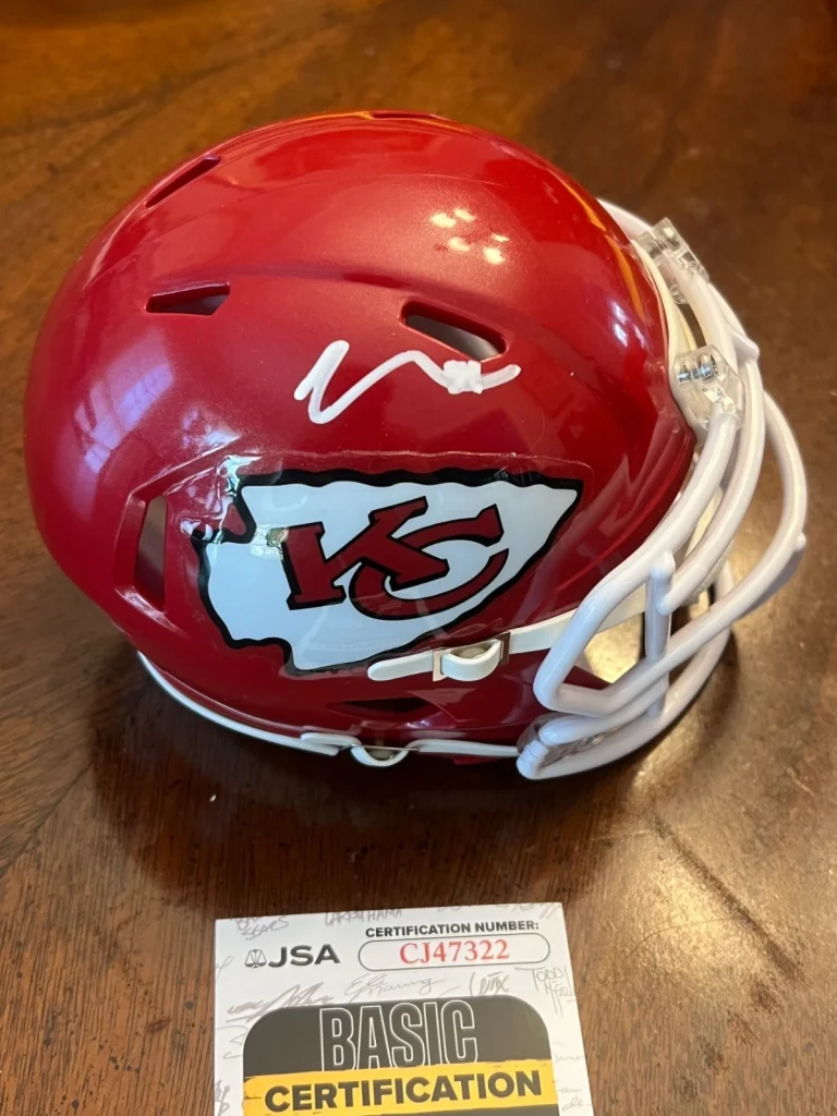 LEO CHENAL SIGNED FOOTBALL MINI HELMET KANSAS CITY CHIEFS AUTO JSA COA