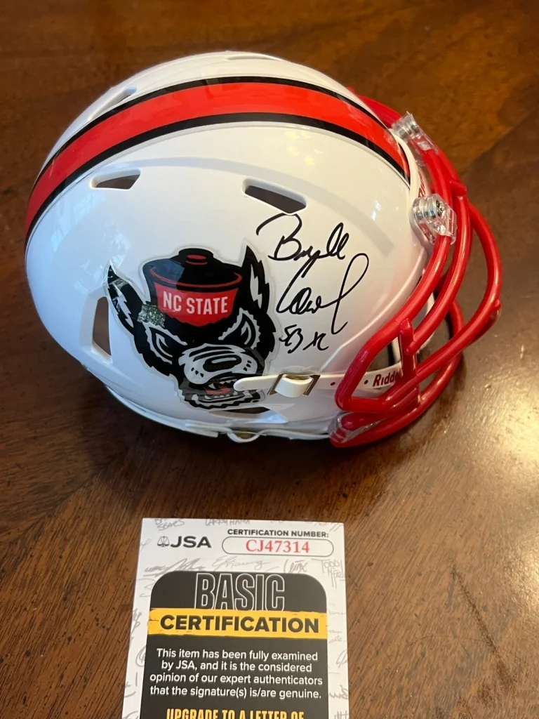 BILL COWHER SIGNED FOOTBALL MINI HELMET AUTO NC NORTH CAROLINA STATE JSA COA