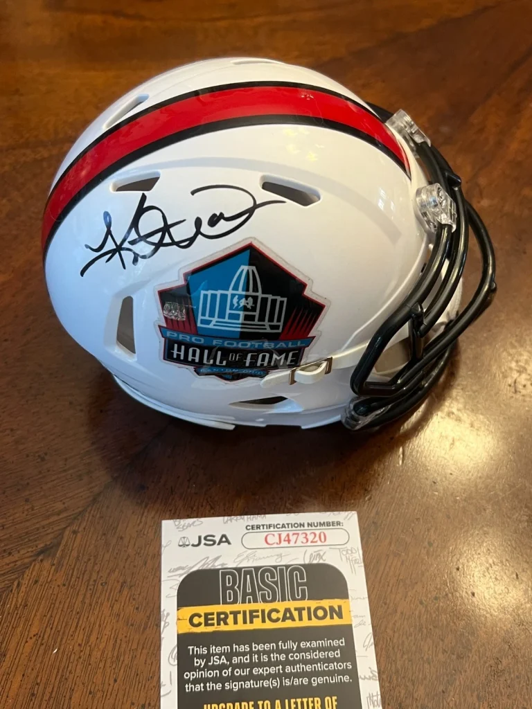 KURT WARNER SIGNED MINI HELMET AUTO RAMS CARDINALS GIANTS HOF JSA COA