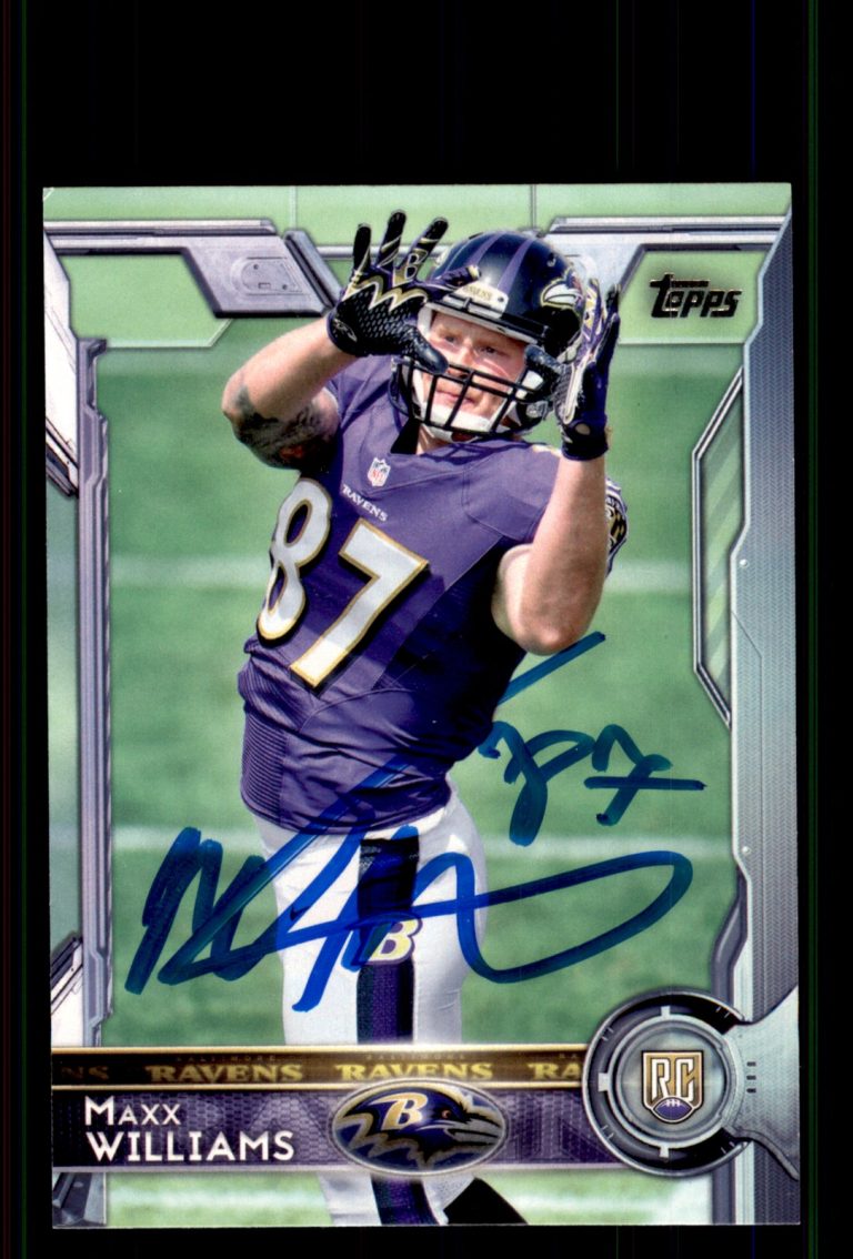Signed Football Card Auto Maxx Williams 2015 Topps #402 Baltimore Ravens