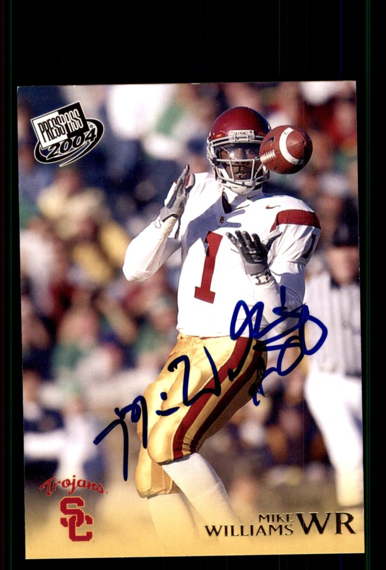 Signed Football Card Auto Mike Williams 2004 Press Pass #G29 USC Trojans