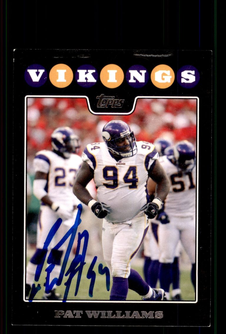 Signed Football Card Auto Pat Williams 2008 Topps Minnesota Vikings #8