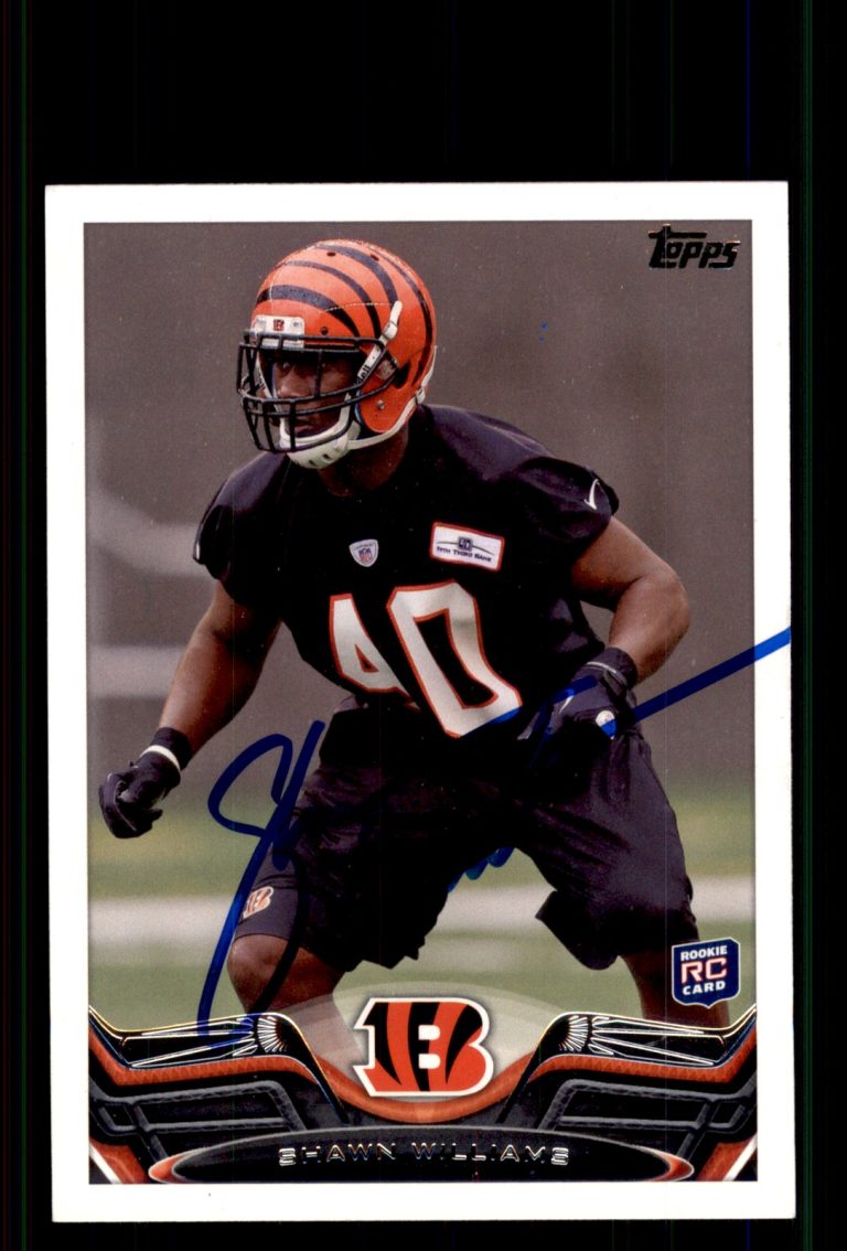 Signed Football Card Auto Shawn Williams 2013 Topps #335 Cincinnati Bengals