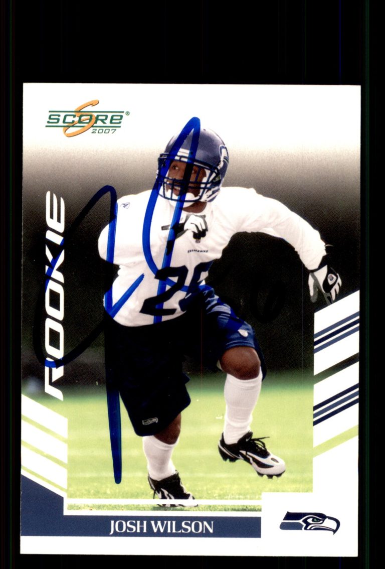 Signed Football Card Auto Josh Wilson 2007 Score #291 Seattle Seahawks