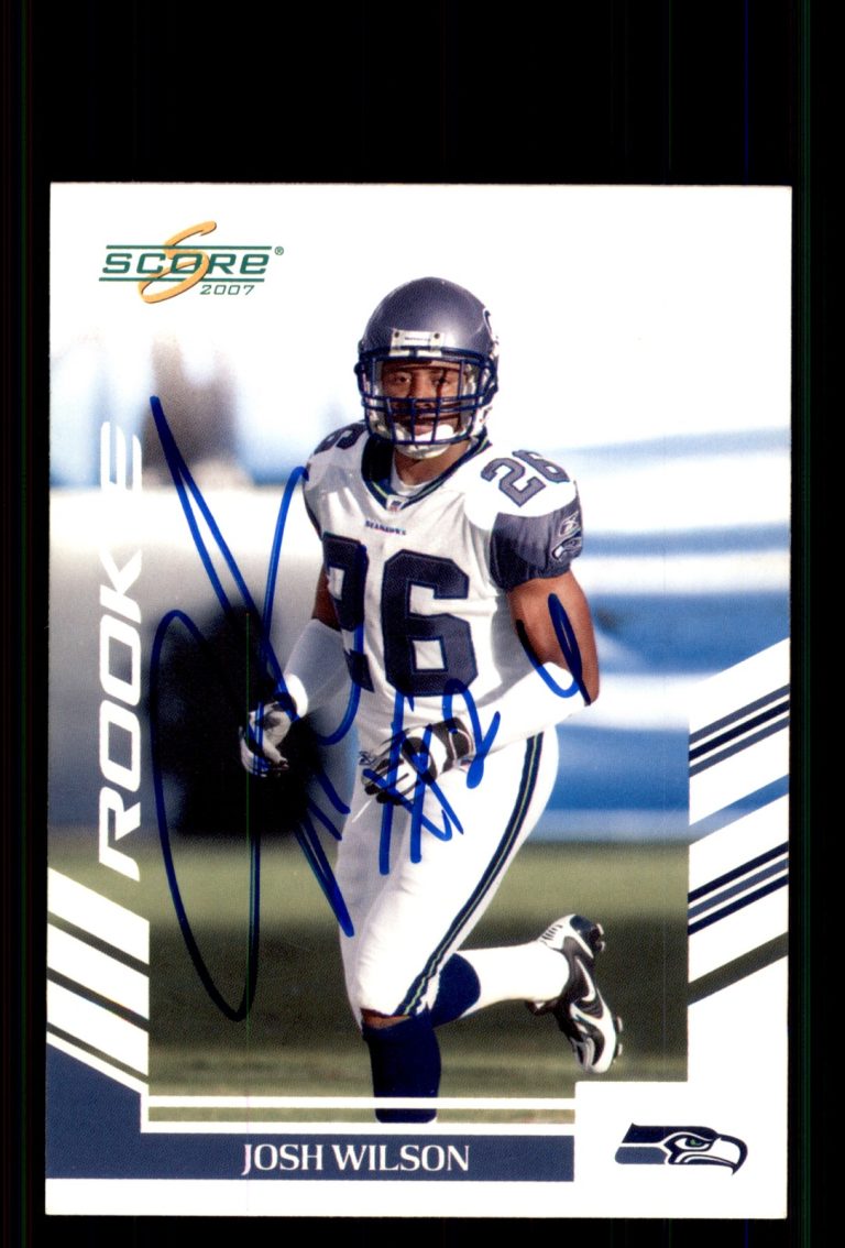Signed Football Card Auto Josh Wilson 2007 Score #291 Seattle Seahawks