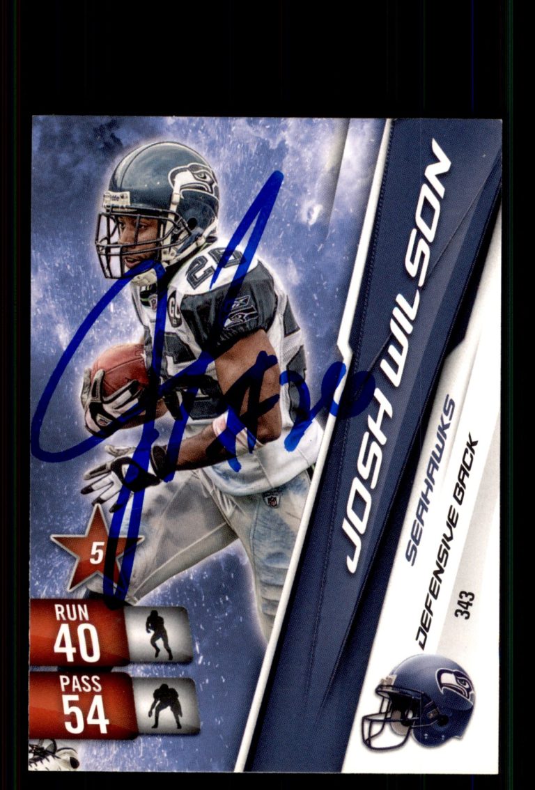 Signed Football Card Auto Josh Wilson 2010 Panini Adrenalyn XL #343 Seahawks