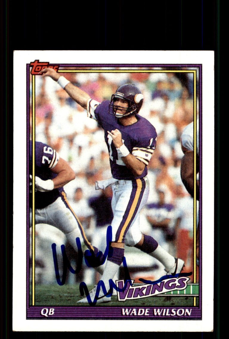 Signed Football Card Auto Wade Wilson 1991 Topps #377 Minnesota Vikings