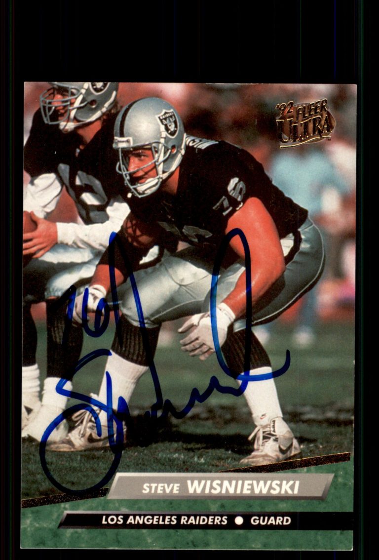 Signed Football Card Auto Steve Wisniewski 1992 Ultra #202 Los Angeles Raiders