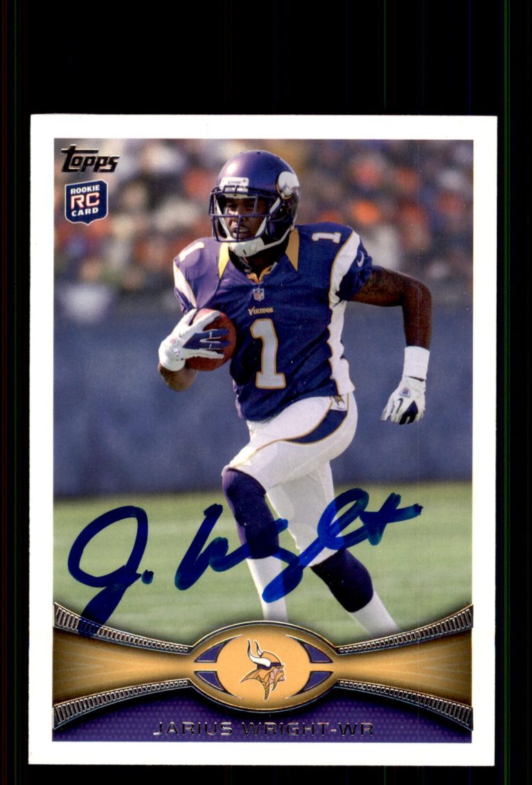 Signed Football Card Auto Jarius Wright 2012 Topps #252 Minnesota Vikings
