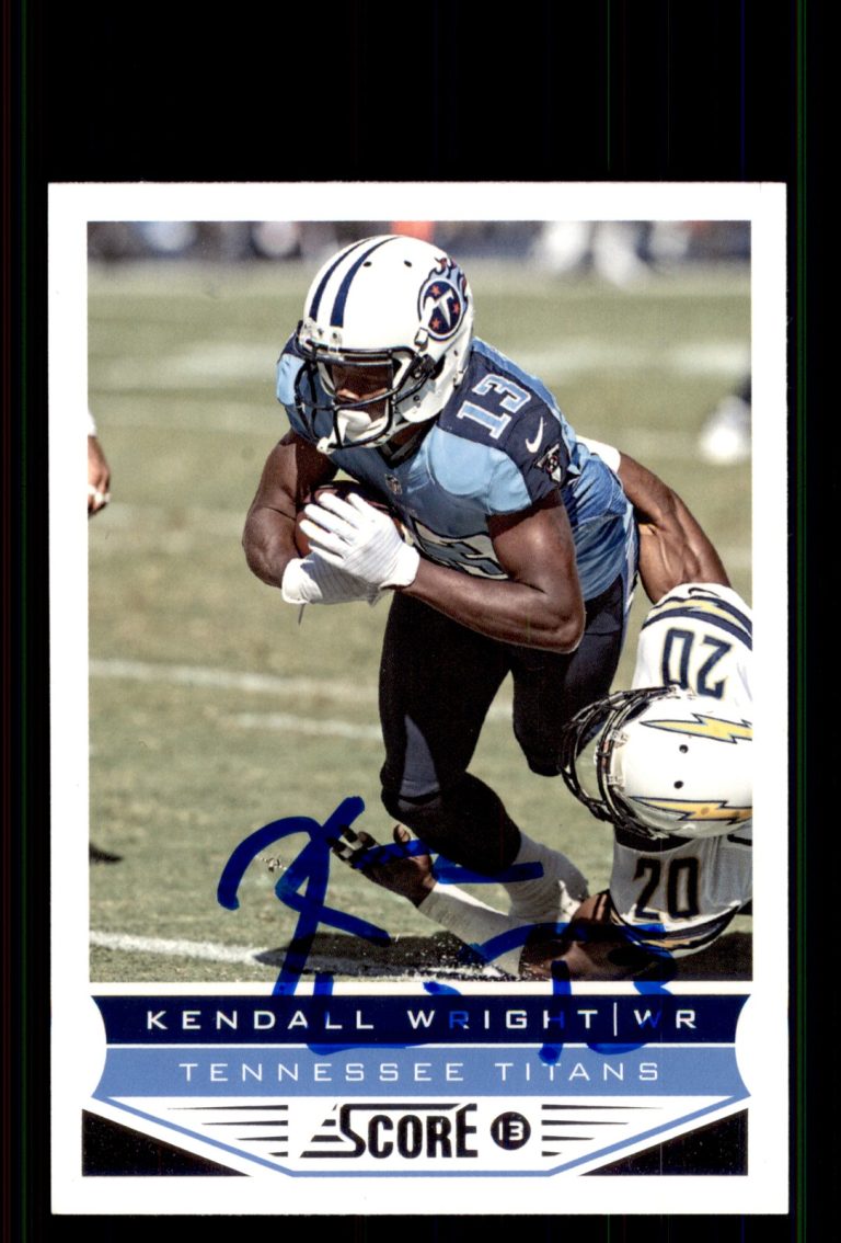 Signed Football Card Auto Kendall Wright 2013 Score #209 Tennessee Titans