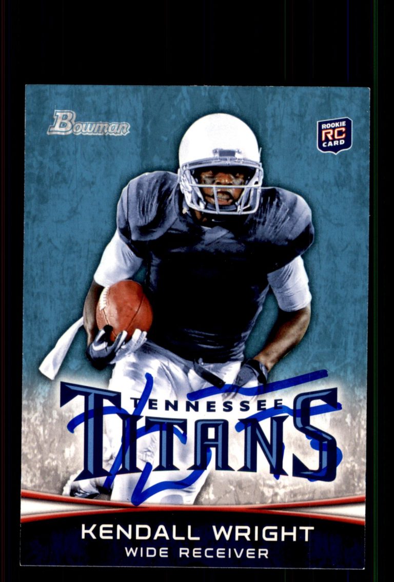 Signed Football Card Auto Kendall Wright 2012 Bowman #129 Tennessee Titans