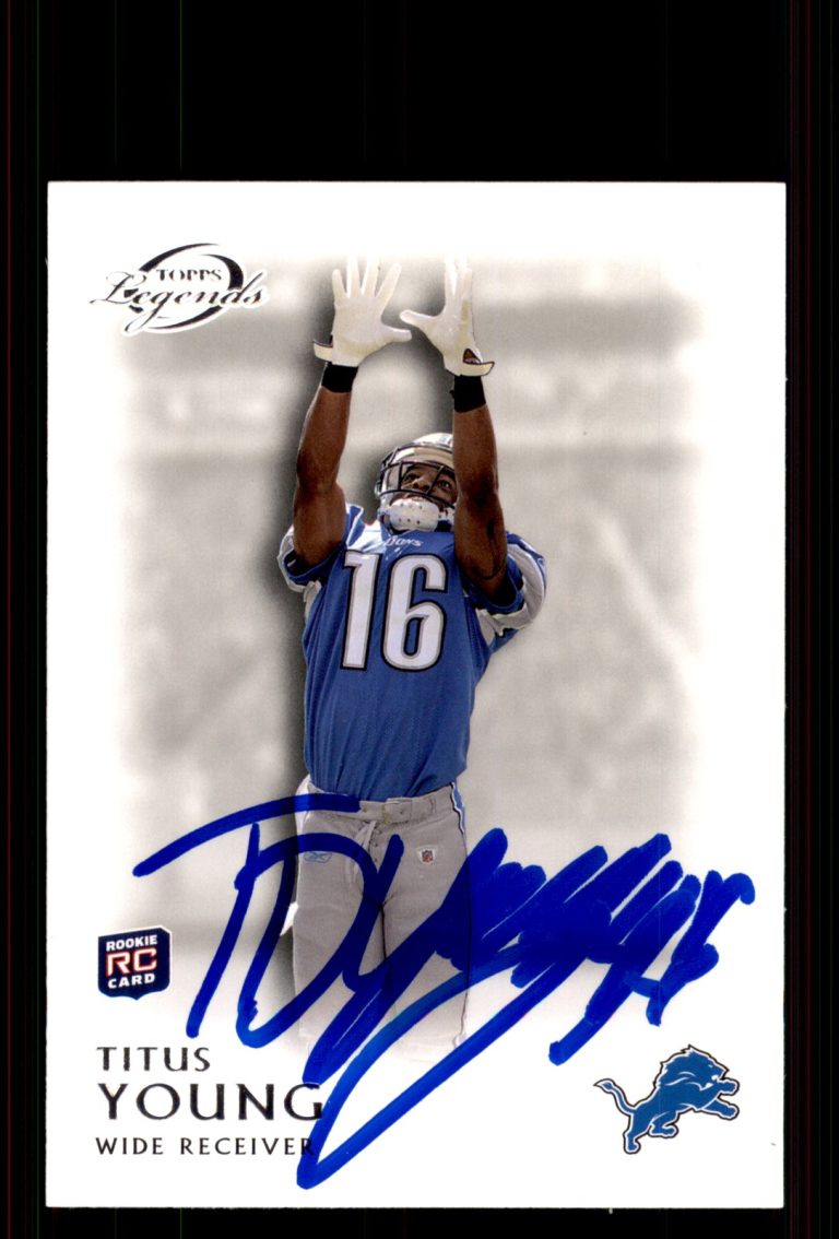 Signed Football Card Auto Titus Young 2011 Topps Gridiron Legends #97 Lions