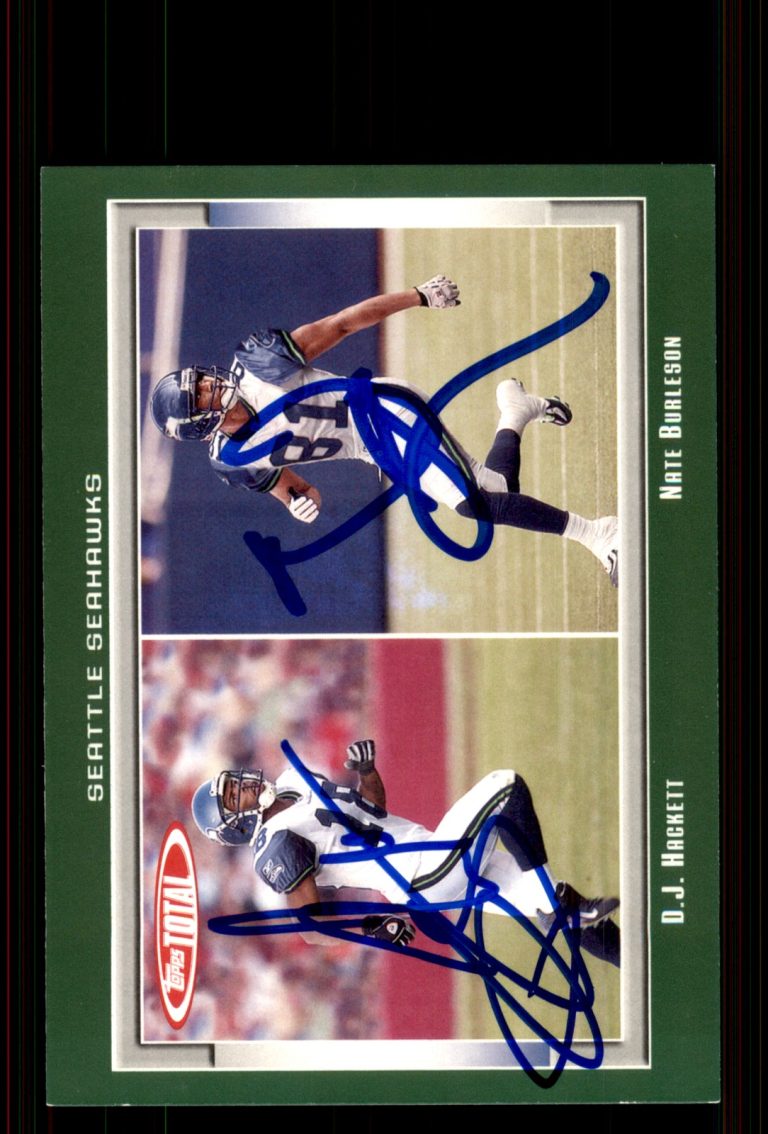 Signed Football Card Auto DJ Hackett Nate Burleson 2006 Topps Total #109