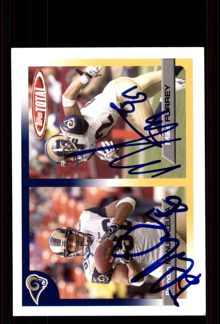Signed Football Card Auto Mike Furrey Brandon Manumaleuna 2005 Topps Total #120