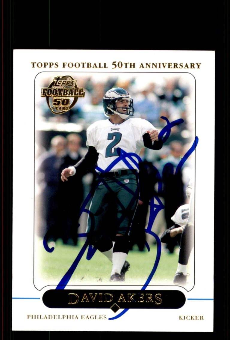 Signed Football Card Auto David Akers 2005 Topps #277 Philadelphia Eagles
