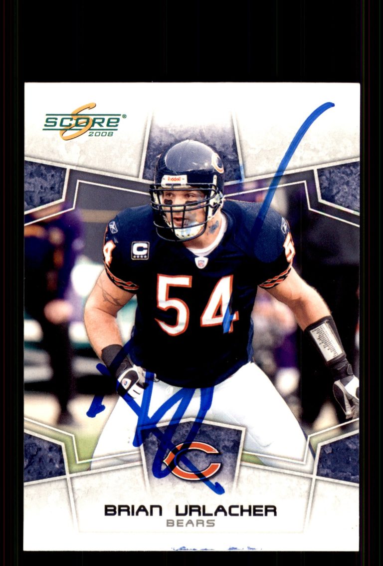 Signed Football Card Auto Brian Urlacher 2008 Score #55 Chicago Bears