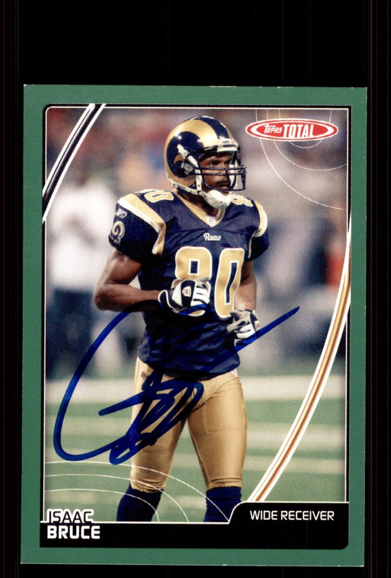 Signed Football Card Auto Isaac Bruce 2007 Topps Total #168 St. Louis Rams