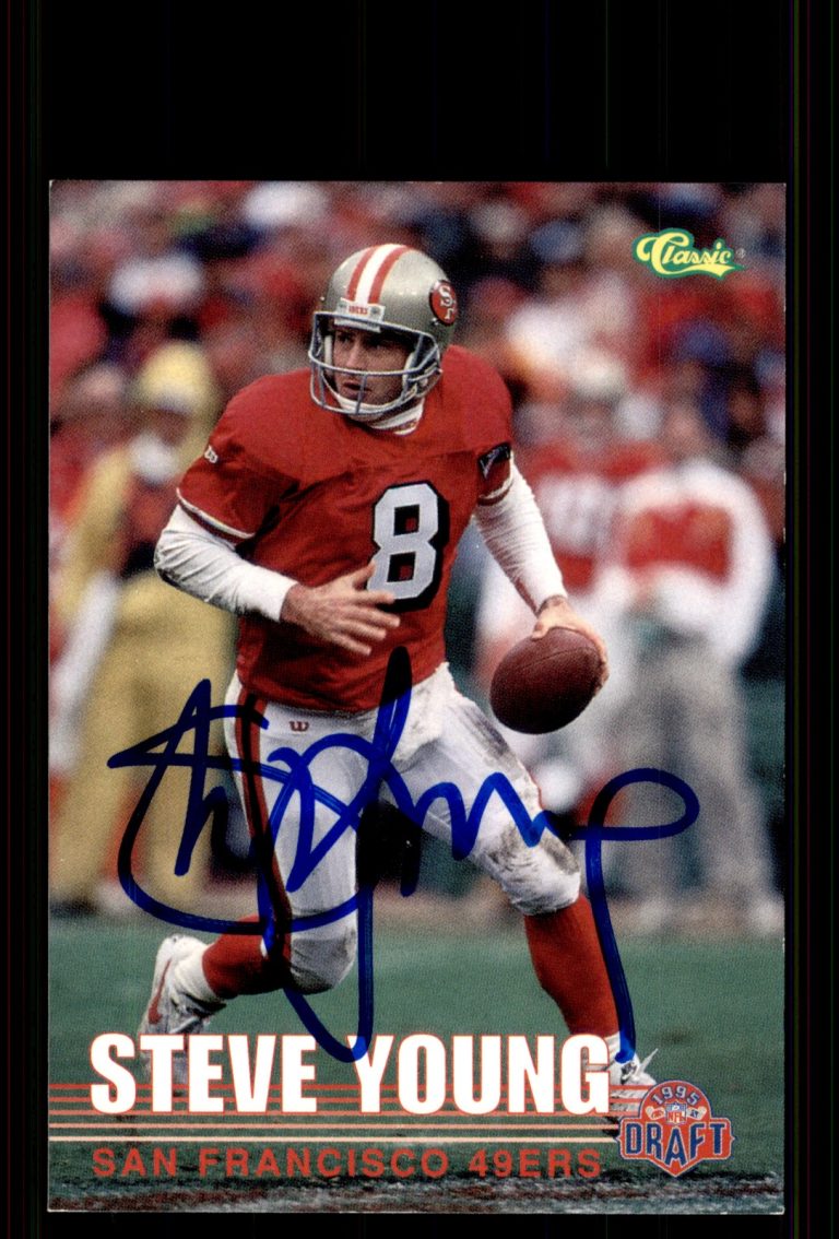 Signed Football Card Auto Steve Young 1995 Classic #108 San Francisco 49ers