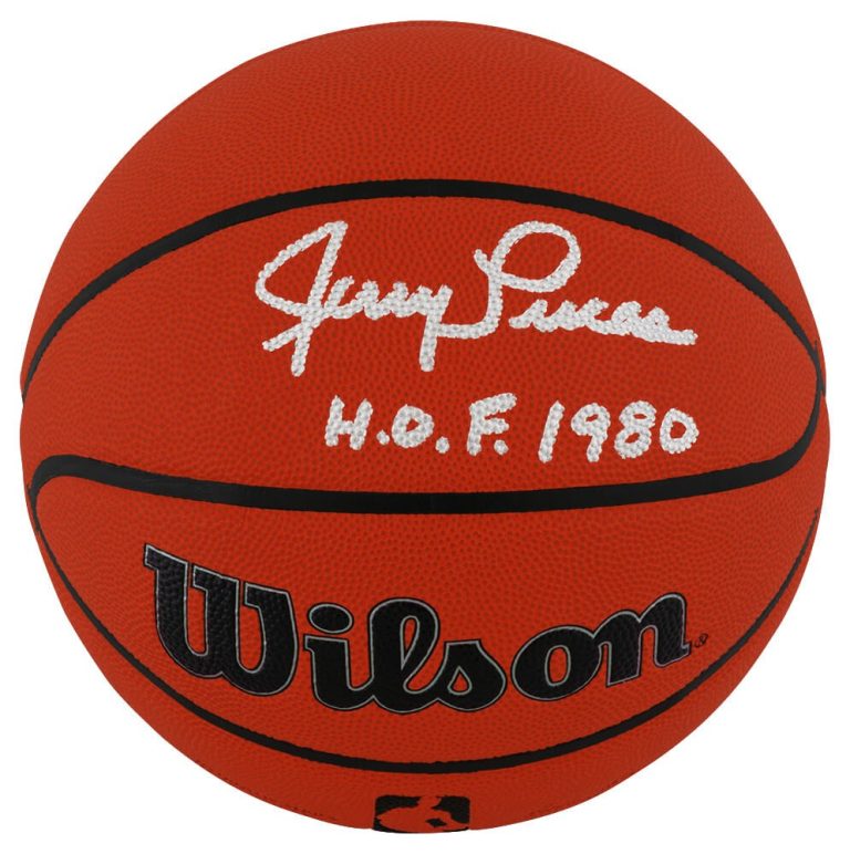 Jerry Lucas (KNICKS) Signed Wilson I/O NBA Basketball w/HOF'80 - (SCHWARTZ COA)