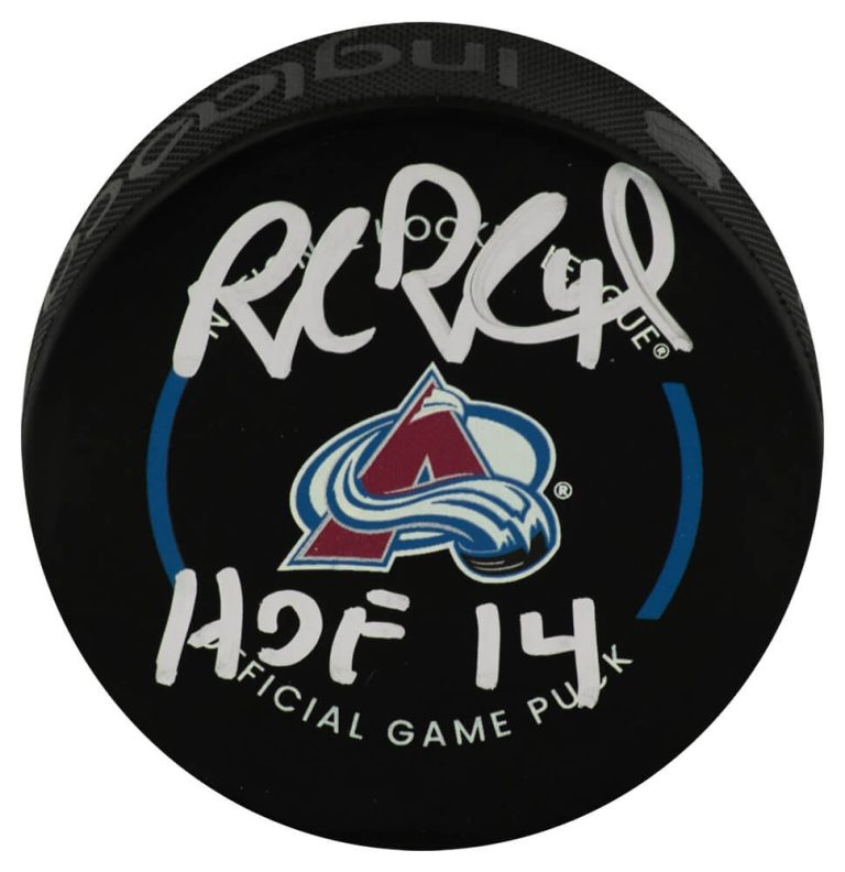 Rob Blake Signed Colorado Avalanche Logo Official Hockey Puck w/HOF'14 -(SS COA)