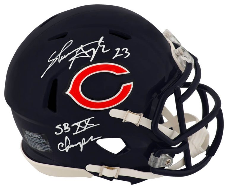 Shaun Gayle Signed Bears Riddell Speed Mini Helmet w/SB XX Champs (SCHWARTZ COA)
