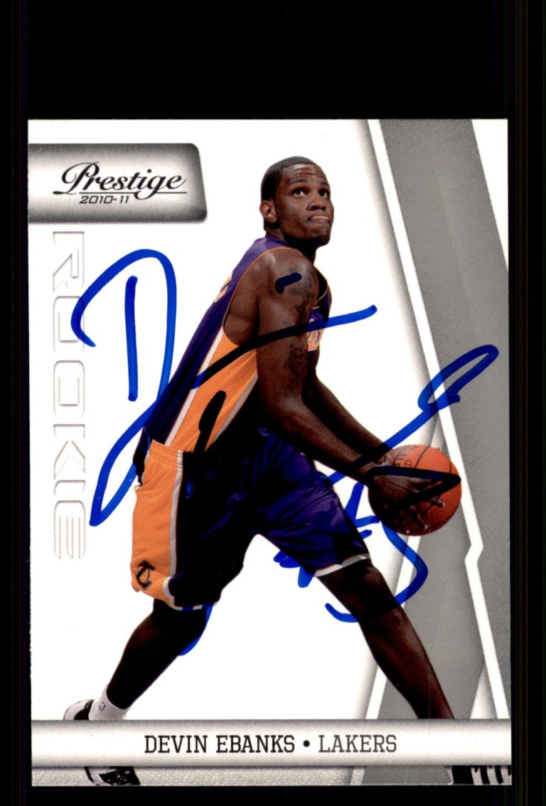 Signed Basketball Card Auto Devin Ebanks 2010-11 Panini Prestige #193 LA Lakers