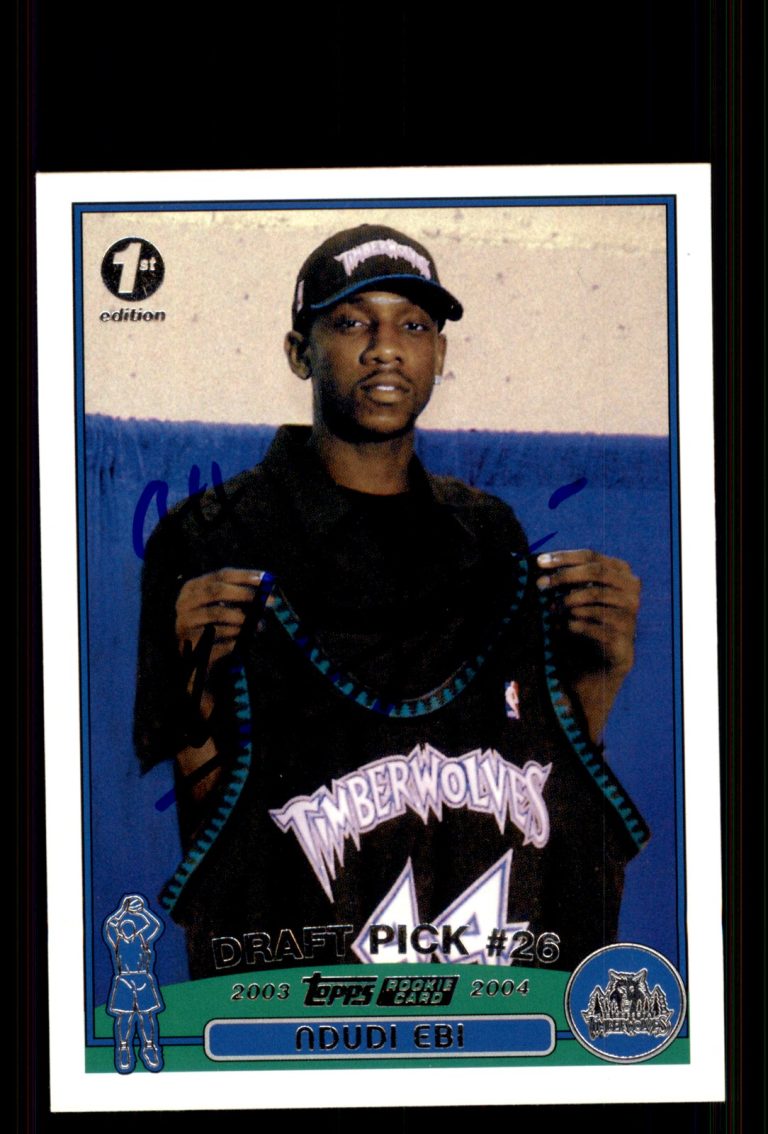 Signed Basketball Card Auto Ndudi Ebi 2003-04 Topps 1st Ed. #246 Timberwolves