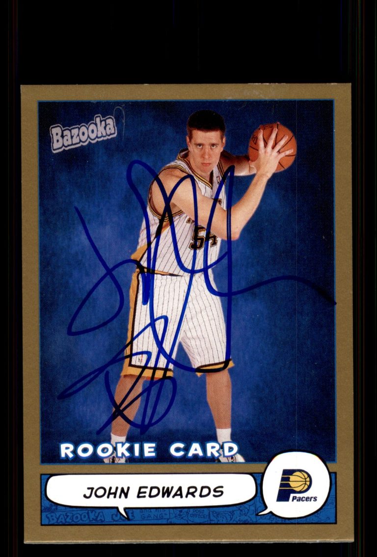Signed Basketball Card Auto John Edwards 2004-05 Bazooka #184 Indiana Pacers