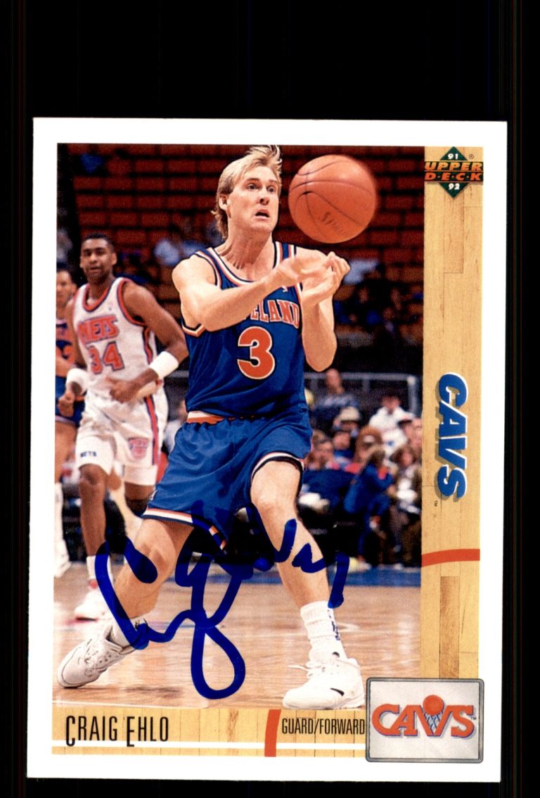 Signed Basketball Card Auto Craig Ehlo 1991-92 Upper Deck #202 Cavaliers
