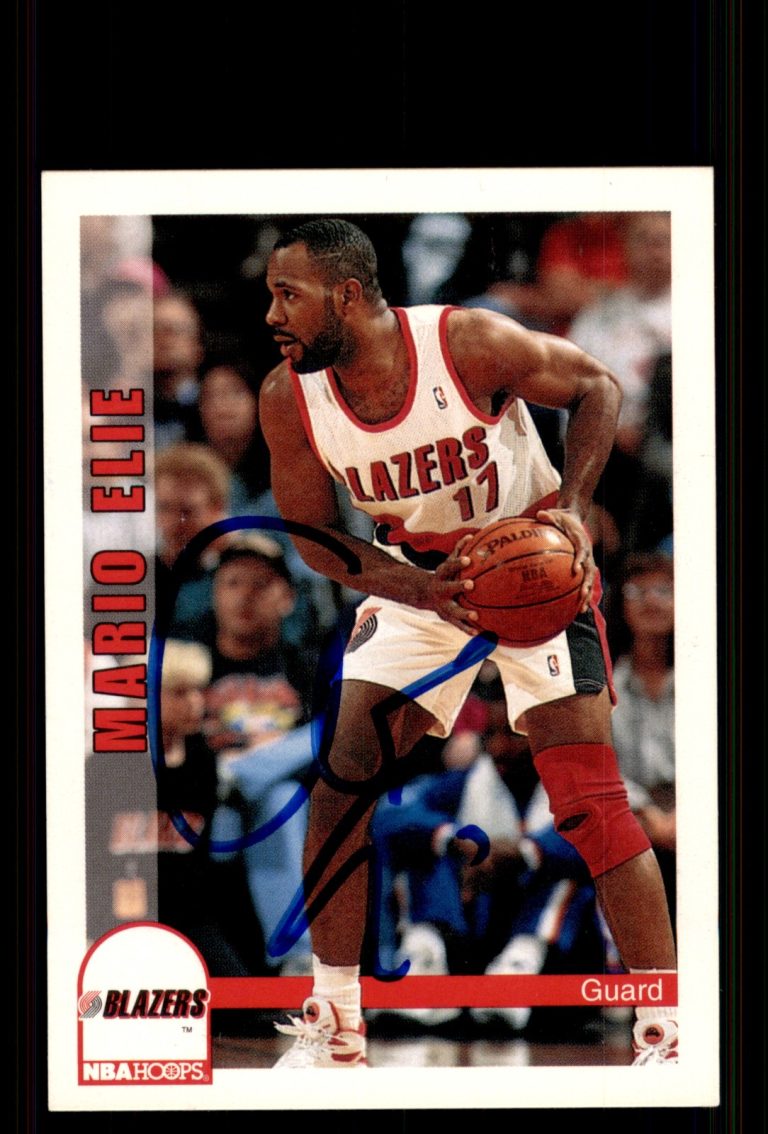 Signed Basketball Card Auto Mario Elie 1992-93 Hoops #455 Portland Trail Blazers