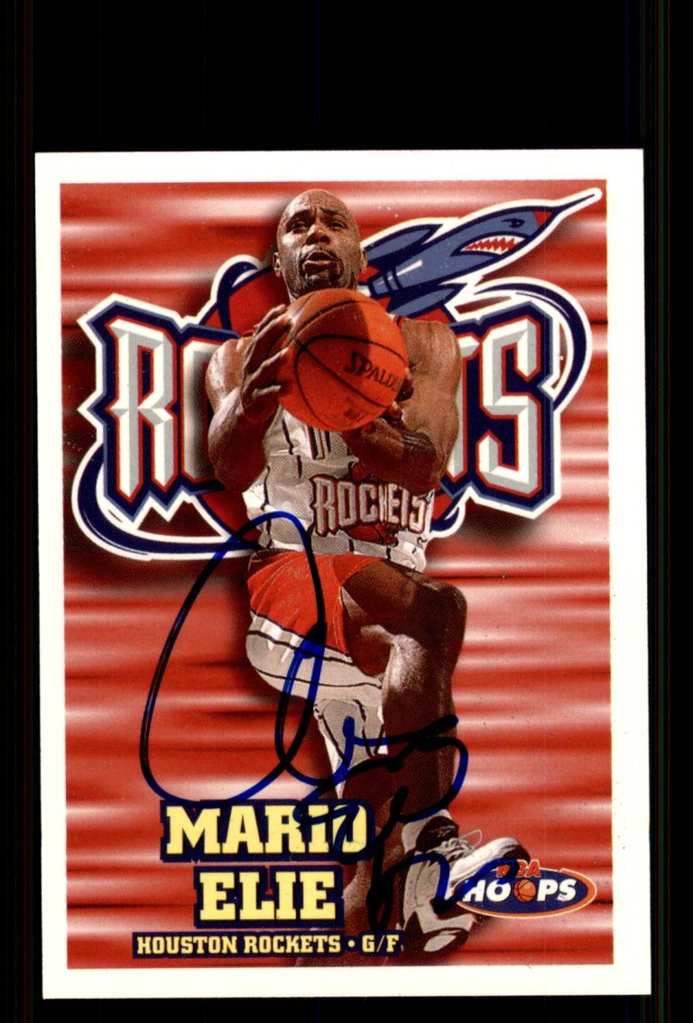 Signed Basketball Card Auto Mario Elie 1997-98 Hoops #59 Houston Rockets