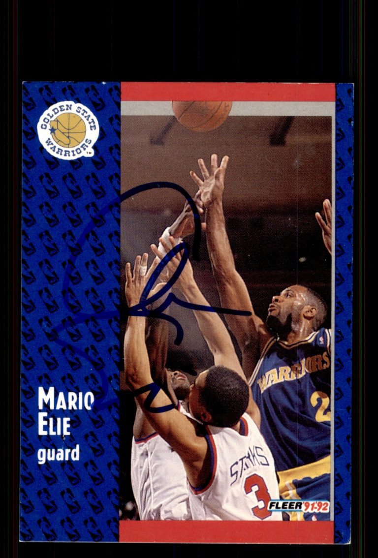 Signed Basketball Card Auto Mario Elie 1991-92 Fleer #286 Golden State Warriors
