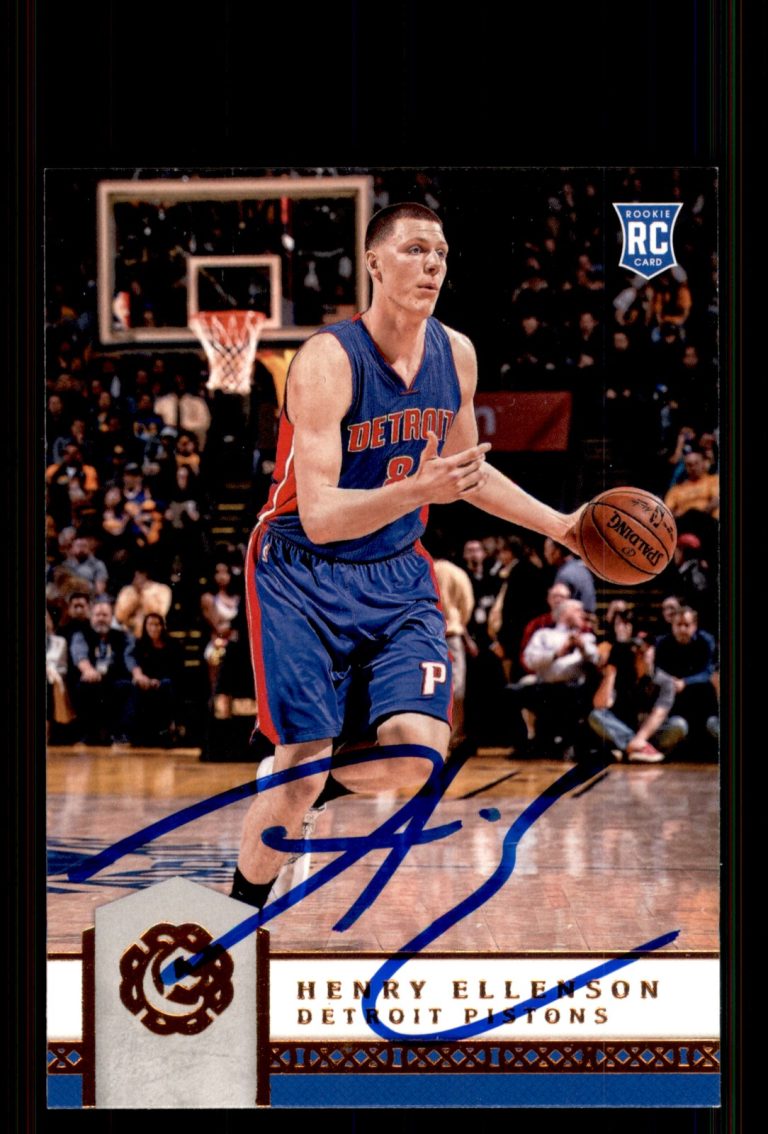 Signed Basketball Card Auto Henry Ellenson 2016-17 Panini Excalibur #51 Pistons