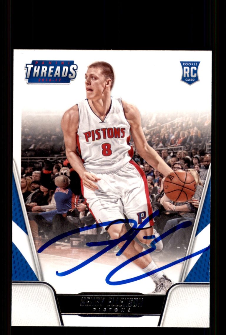 Signed Basketball Card Auto Henry Ellenson 2016-17 Panini Threads #152 Pistons