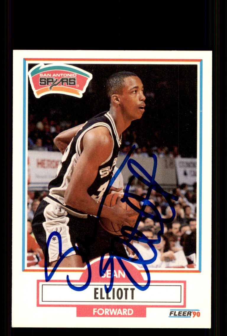 Signed Basketball Card Auto Sean Elliott 1990-91 Fleer #171 San Antonio Spurs
