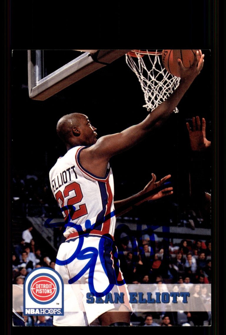 Signed Basketball Card Auto Sean Elliott 1993-94 Hoops #331 Detroit Pistons