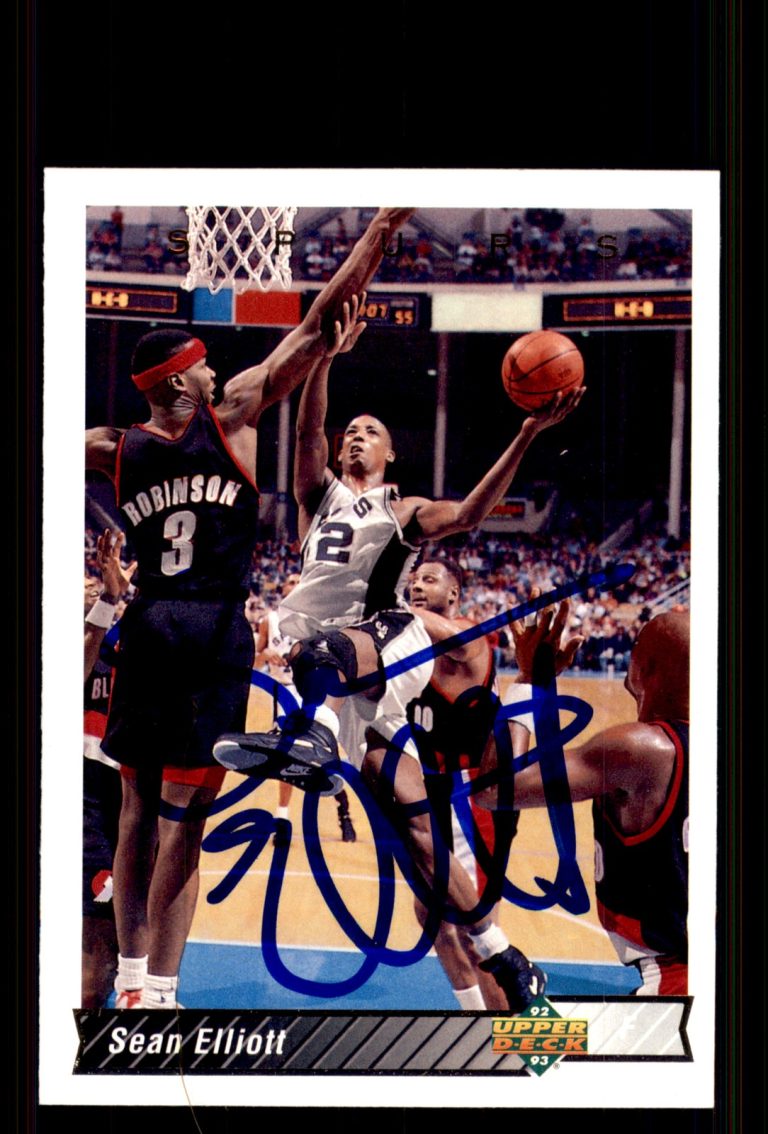 Signed Basketball Card Auto Sean Elliott 1992-93 Upper Deck #131 Spurs