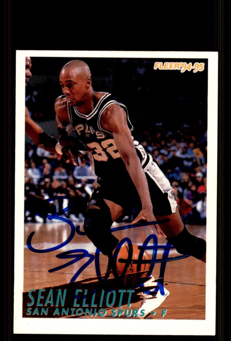 Signed Basketball Card Auto Sean Elliott 1994-95 Fleer #366 San Antonio Spurs