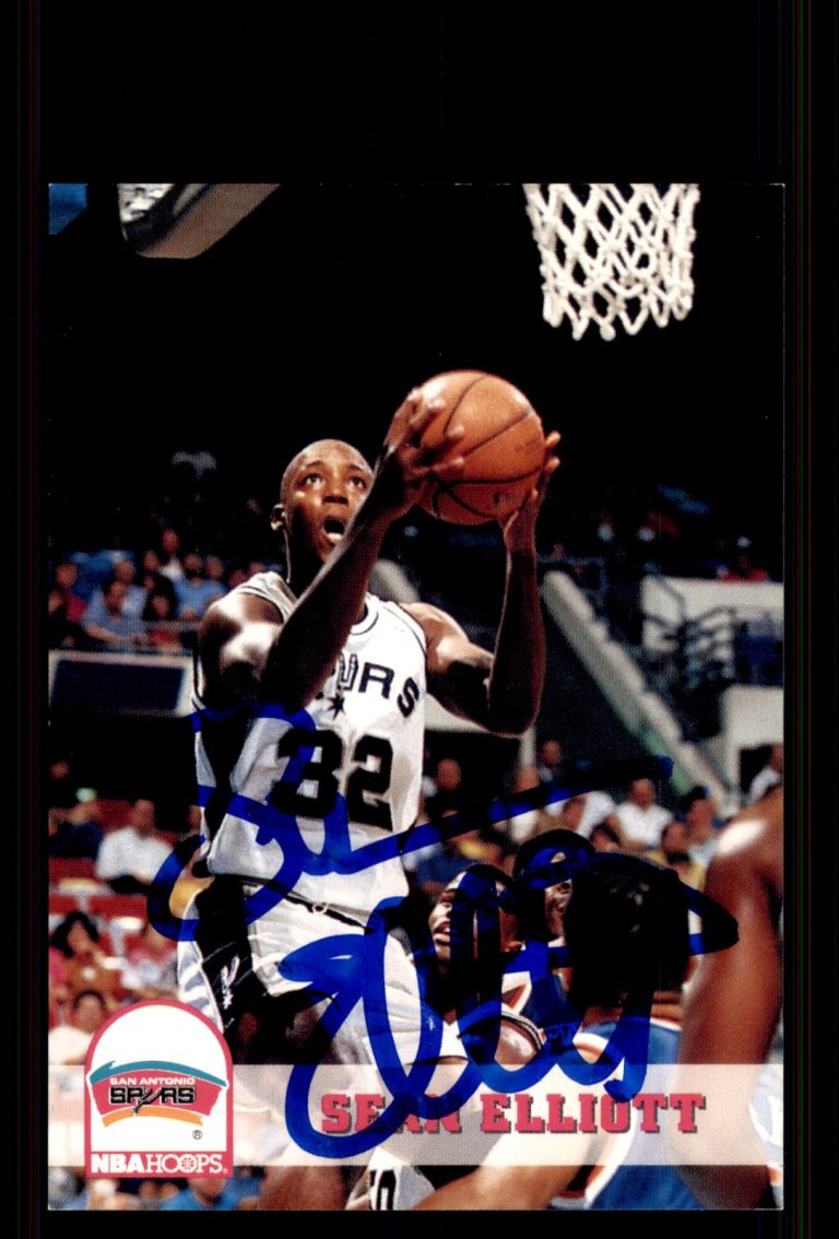 Signed Basketball Card Auto Sean Elliott 1993-94 Hoops #199 San Antonio Spurs