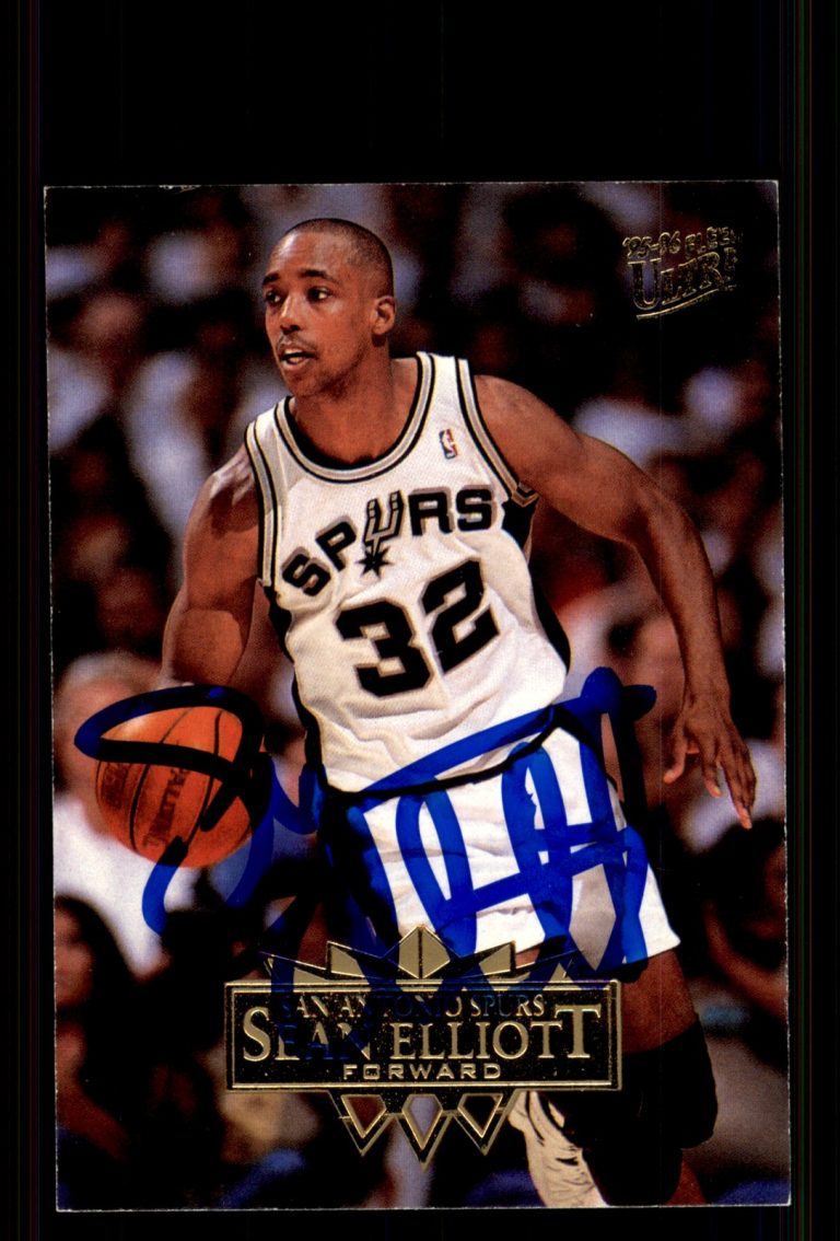 Signed Basketball Card Auto Sean Elliott 1995-96 Ultra #162 San Antonio Spurs