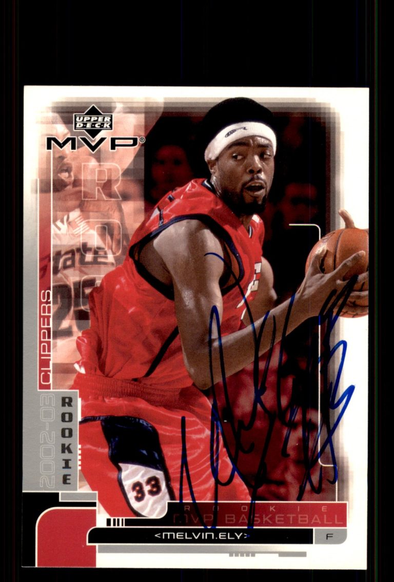 Signed Basketball Card Auto Melvin Ely 2002-03 Upper Deck MVP #198 Clippers