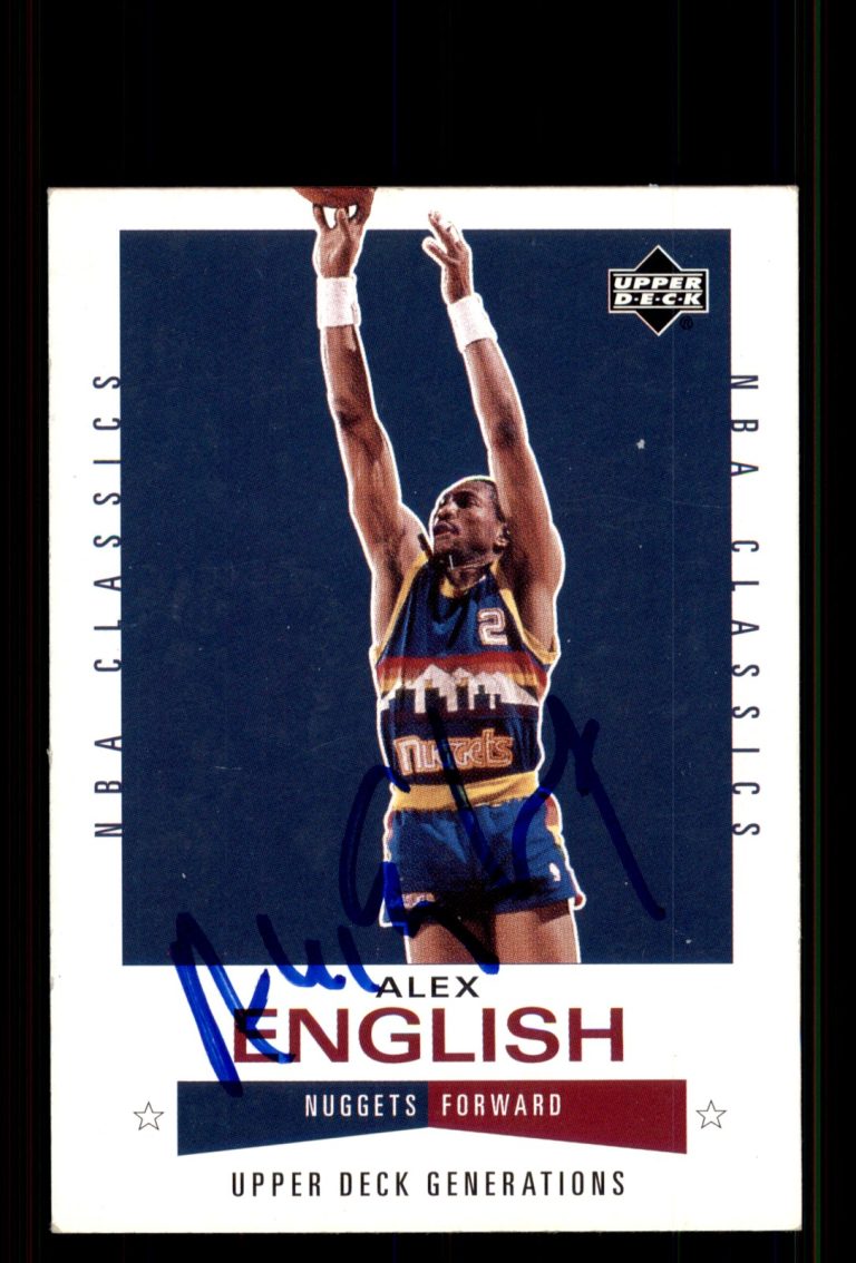 Signed Basketball Card Auto Alex English 2002-03 Upper Deck Generations #160